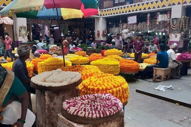 Bangalore : Evening Food Street Walk and Market Visit - KR Market: flowers, spices, and daily trade