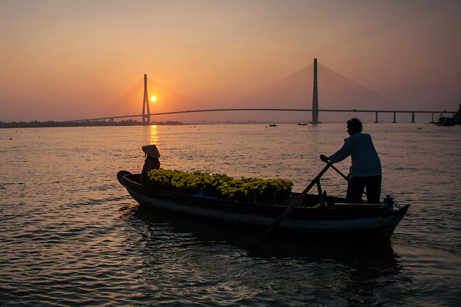 Boat tour on Mekong river see the sunset, small canal, Vegan dinner, street food - Ong Temple and Munirangsyaram Pagoda