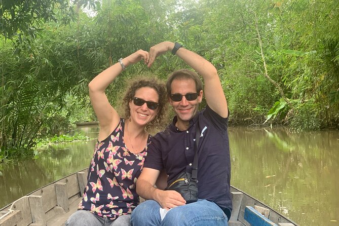 Boat tour on Mekong river see the sunset, small canal, Vegan dinner, street food - Small canals, an islet, and Can Tho Bridge