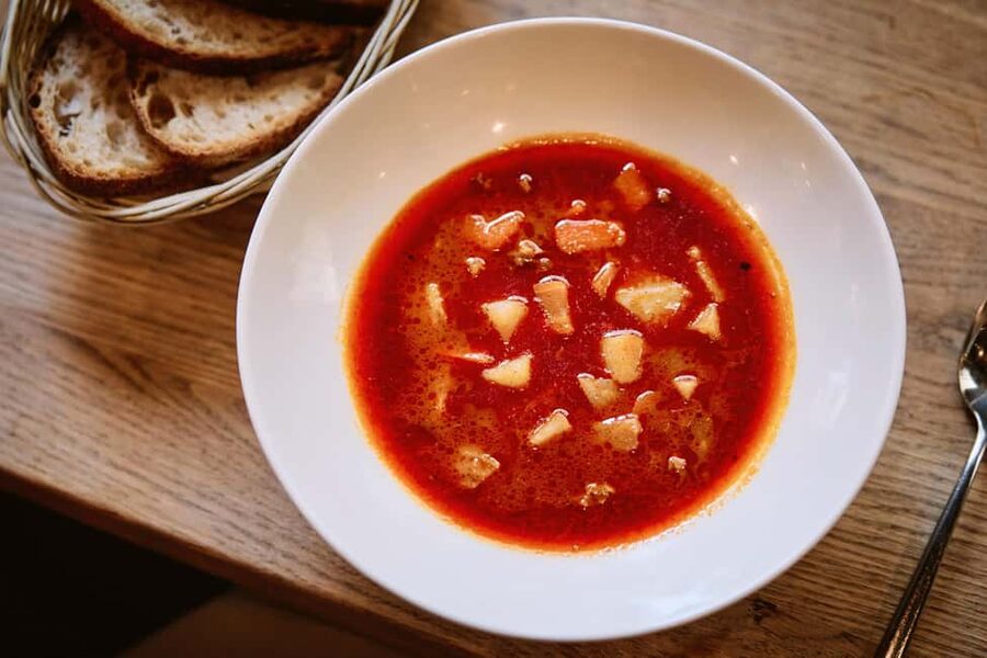 Budapest Guided Food Walking Tour with Drinks Included - First tastes: soup and Hungarian lángos