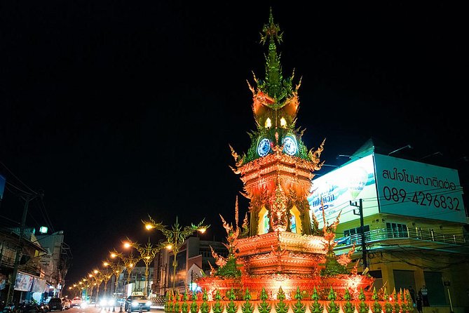 Chiang Rai Food & Night Market Walking Tour with Local Host - The Blue Temple after sunset