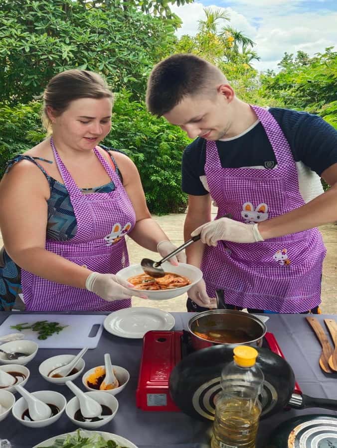 Dinner from cooking class & enjoy local night market - Four dishes, four different Thai cooking lessons