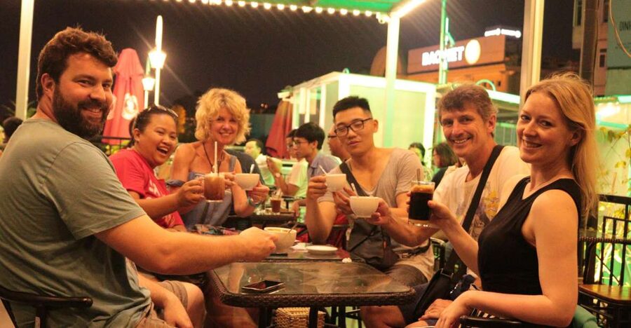 Discover Hanoi's Street Food by Night & Mini Class Coffee - Five dishes that make up dinner
