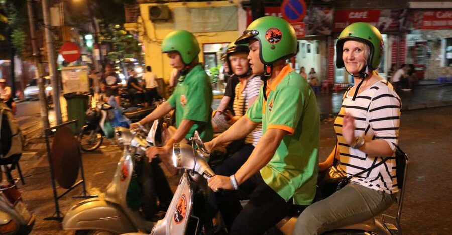 Enjoy Hanoi Like a Local - Vespa & Street Food Tour by Night - Ho Chi Minh Mausoleum after sunset
