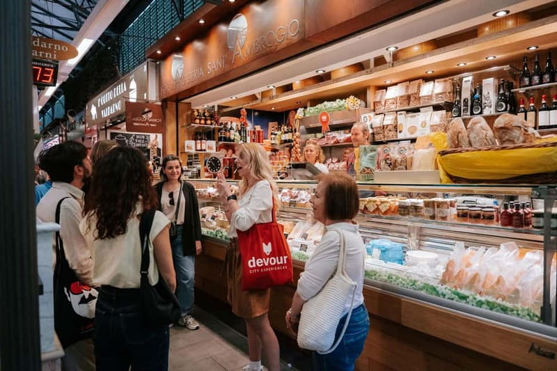 Florence: Local Food, Wine & Market Walking Tour - Regional wine and food before the sweets