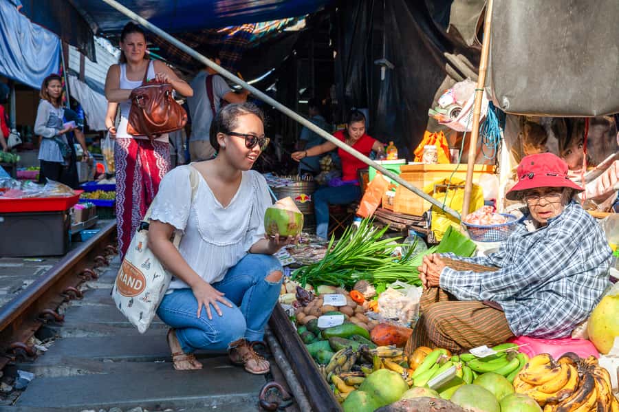 From Bangkok: Maeklong Railway and Floating Market Food Tour - Key points at a glance