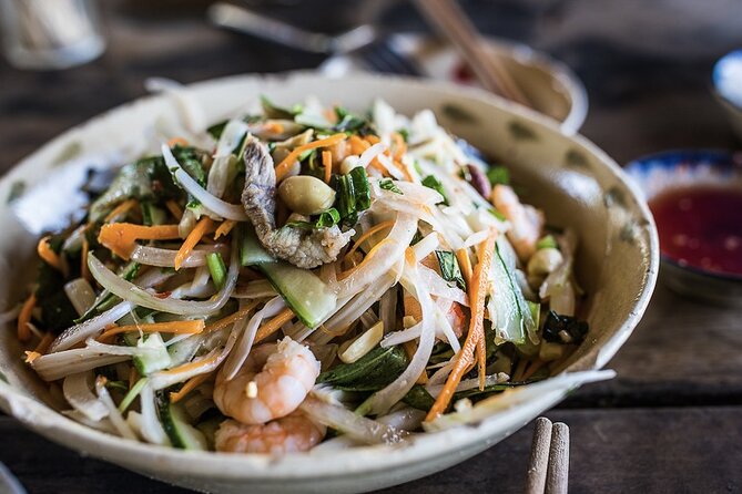 Hanoi Vegan Street Food Tour and Train Street - Second stop: vegan bun cha near the Old City Gate