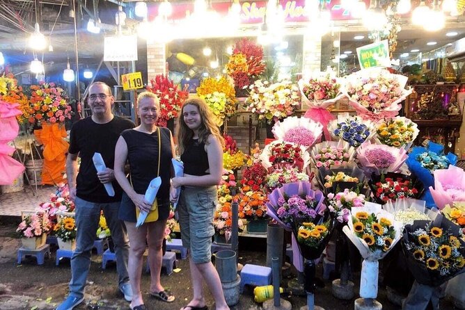 Ho Chi Minh Nightlife & Street Food Tour By Motorbike - Ho Thi Ky Flower Market after sunset