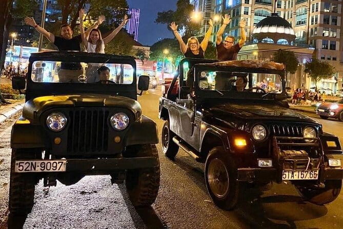 Jeep Tour Saigon By Night : FRESH SEAFOOD, STREET FOOD & SKY BAR - Why a Jeep is a smart way to see Saigon at night