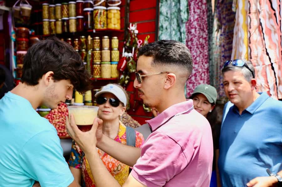 Marrakech Street Food Tour – Taste Local Flavors - A café terrace with mint tea