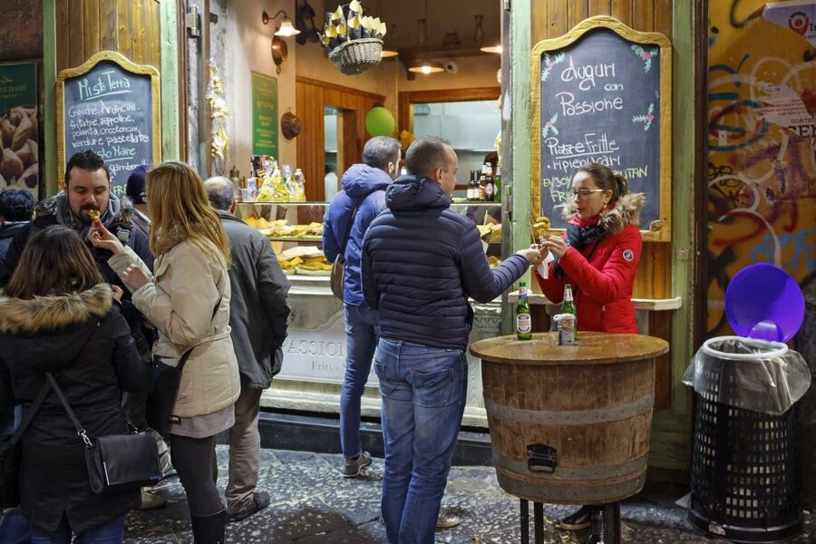 Naples: City and Street Food Market - Via San Carlo and the glass roof of Galleria Umberto I