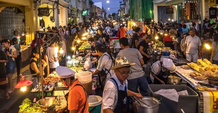 Phuket: Fully Customized Night Market Tour - First stop: a Phuket night market for food and browsing