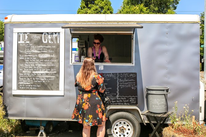 Portland Food Carts, Pods & Patios Tour - Goat Blocks finishes with beer and a pretzel