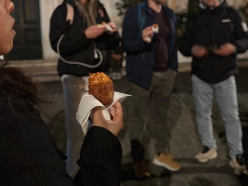 Rome: Trastevere & Tiber Island Street Food Tour at Sunset - The food stops: cured meat, cheese, pizza, and supplì