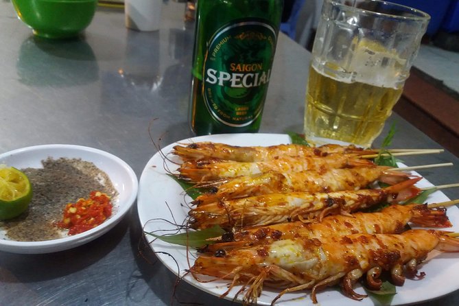 Saigon After Dark and Street Food by Motorbike and Scooter - Crossing Nguyen Van Cu Bridge toward the Saigon River