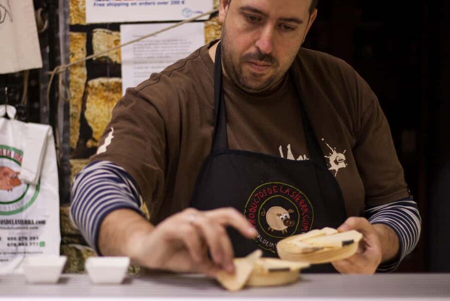 Seville: Food Tour with 10 Tastings of Tapas, Ham, Churros - Iberian ham, cheese, and the first savory bites