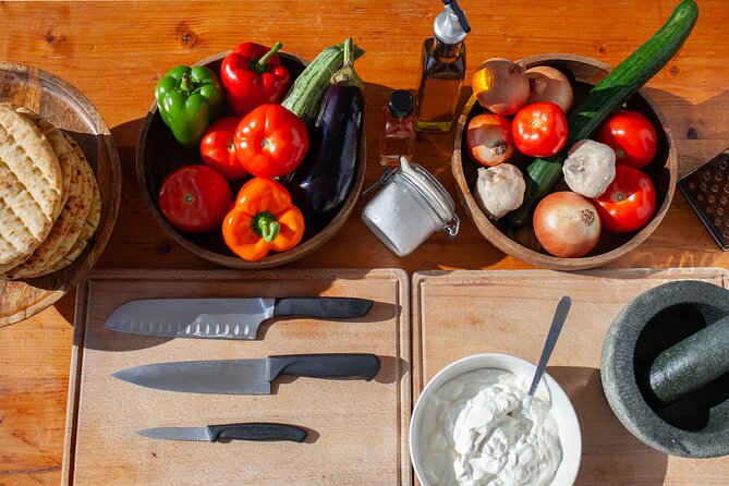 Souvlaki Cooking Class with Locals – Transfer Included - Sitting Down to Eat With Greek White Wine