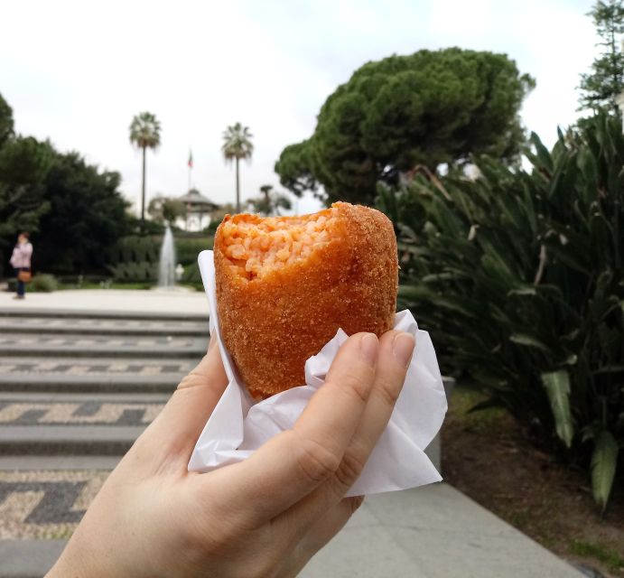 The Original Fish Market and Street Food Tour of Catania - Arancini made in a local kitchen