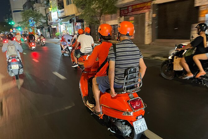 Vespa Female Ao Dai riders Night Street Food + See Train Street - Ngu Xa and the flavors of Ho Truc Bach
